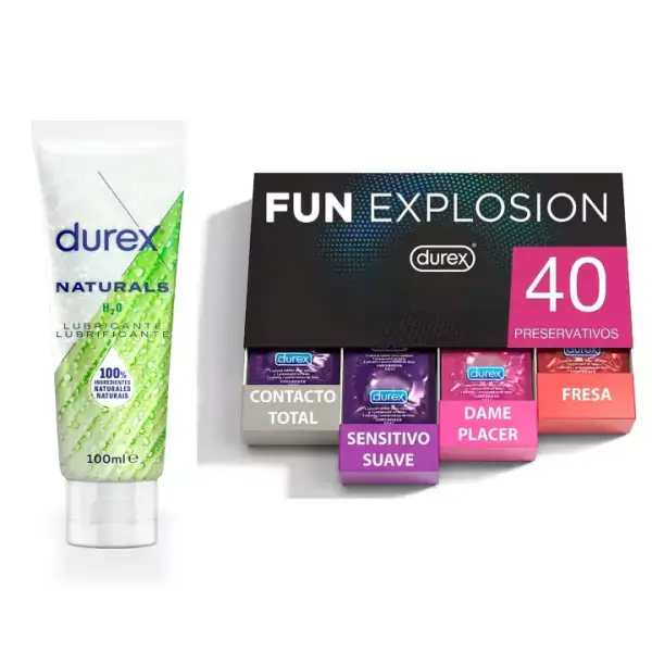 Durex pack 40 preservativos + Lubricante Naturals H2O 100ml Durex pack 40 preservativos + Lubricante Naturals H2O 100ml