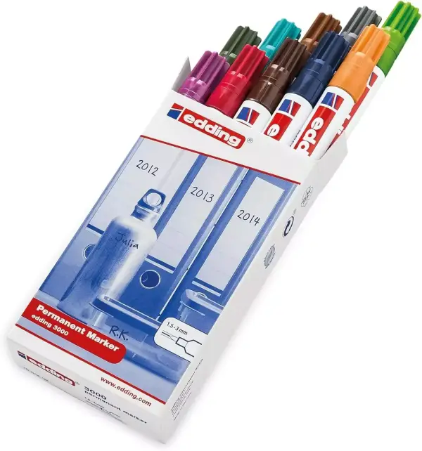 10x Marcador Permanente Edding 3000 Multicolor 10x Marcador Permanente Edding 3000 Multicolor