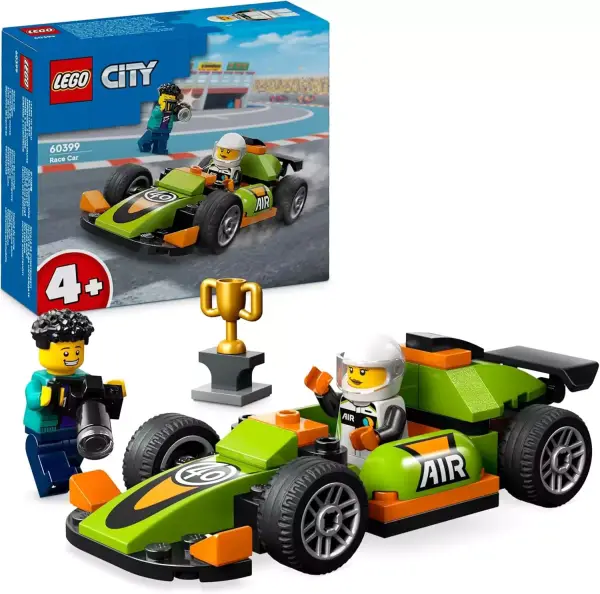 Deportivo de carreras verde con minifiguras de fotógrafo y piloto LEGO City Deportivo de carreras verde con minifiguras de fotógrafo y piloto LEGO City
