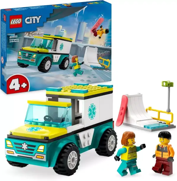 Lego City Ambulancia de Emergencias y Chico con Snowboard Lego City Ambulancia de Emergencias y Chico con Snowboard