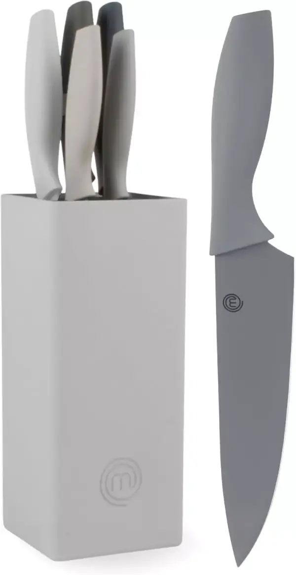 Juego de 5 cuchillos de cocina con soporte MasterChef Juego de 5 cuchillos de cocina con soporte MasterChef