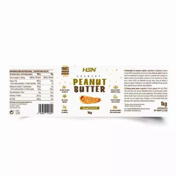 Crema de Cacahuete Crujiente HSN 1 KG Crema de Cacahuete Crujiente HSN 1 KG