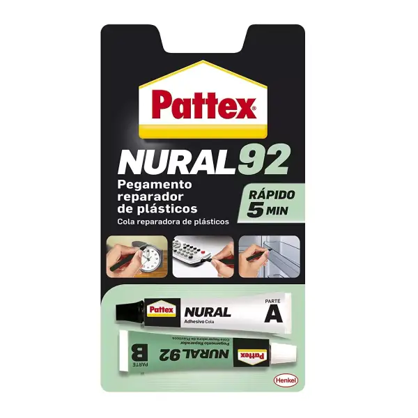 Pattex Nural 92 Pegamento reparador de plásticos, cola transparente para reparar y pegar p Pattex Nural 92 Pegamento reparador de plásticos, cola transparente para reparar y pegar p