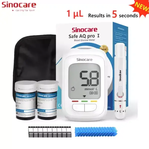 Sinocare-medidor de glucosa en sangre Safe AQ Pro I, médico glucómetro para diabéticos, me Sinocare-medidor de glucosa en sangre Safe AQ Pro I, médico glucómetro para diabéticos, me