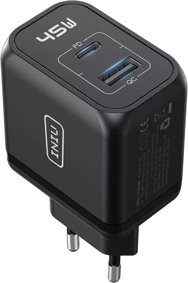 INIU 45W Cargador USB C, 2 Puertos USB C y USB A con tecnología GAN INIU 45W Cargador USB C, 2 Puertos USB C y USB A con tecnología GAN