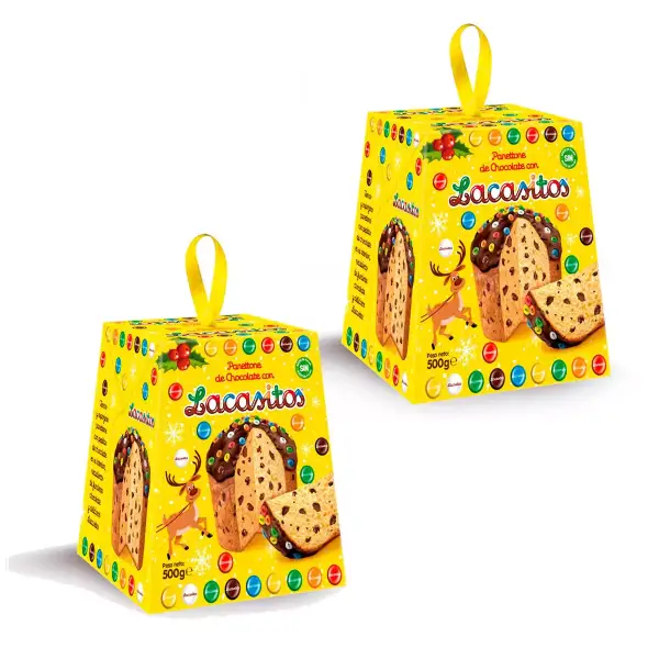 Pack 2 Panettone de Chocolate con Lacasitos 500 g por 6,99€ Pack 2 Panettone de Chocolate con Lacasitos 500 g por 6,99€