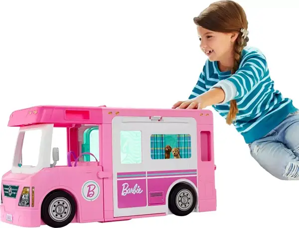 Barbie Caravana para acampar 3 en 1 con piscina Barbie Caravana para acampar 3 en 1 con piscina
