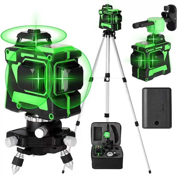 Nivel Láser Autonivelante 3° 3 x 360 Nivel Laser Verde Cruzada 12 líneas 3D Nivel Láser Autonivelante 3° 3 x 360 Nivel Laser Verde Cruzada 12 líneas 3D