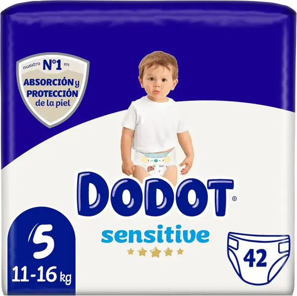 DODOT Sensitive - Pañales Talla 5 (84 pañales) - 2ª unidad al 70% descuento DODOT Sensitive - Pañales Talla 5 (84 pañales) - 2ª unidad al 70% descuento