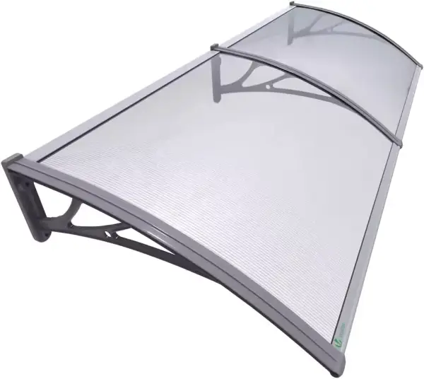 Marquesinas Exterior VOUNOT, 200 x 80 cm, Protección Policarbonato, Gris. Marquesinas Exterior VOUNOT, 200 x 80 cm, Protección Policarbonato, Gris.