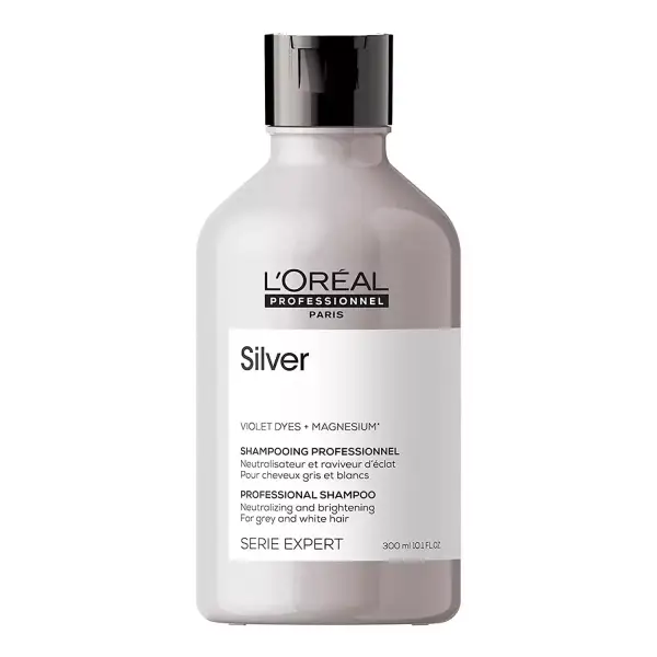 Champú Neutralizador para Pelo Gris, Blanco o Rubio Claro de L'Oréal Professionnel, Silver, 300ml. Champú Neutralizador para Pelo Gris, Blanco o Rubio Claro de L'Oréal Professionnel, Silver, 300ml.