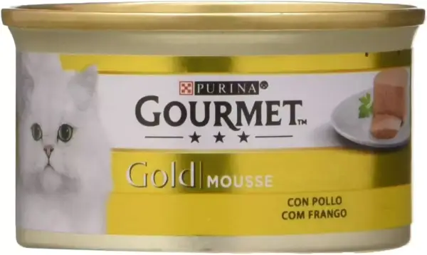 "Purina Gourmet Gold Mousse con Pollo para Gatos: 24 latas de 85g" "Purina Gourmet Gold Mousse con Pollo para Gatos: 24 latas de 85g"