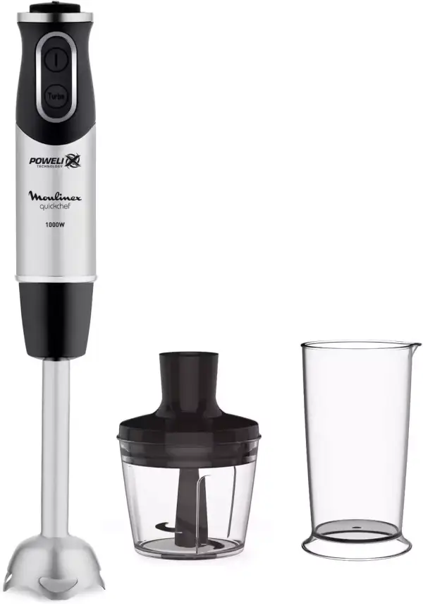 "Batidora de Mano Moulinex QuickChef 1000W con 10 Velocidades y Accesorios de Picar y Medir" "Batidora de Mano Moulinex QuickChef 1000W con 10 Velocidades y Accesorios de Picar y Medir"