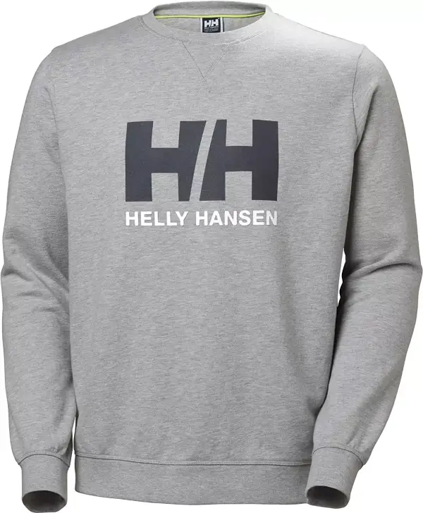 "Helly Hansen Sudadera Logo Crew, Hombre, Gris, Talla L" "Helly Hansen Sudadera Logo Crew, Hombre, Gris, Talla L"