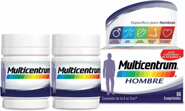Multicentrum Hombre: Complemento Alimenticio Multivitaminas con 13 Vitaminas y 11 Minerales, Sin Gluten Multicentrum Hombre: Complemento Alimenticio Multivitaminas con 13 Vitaminas y 11 Minerales, Sin Gluten