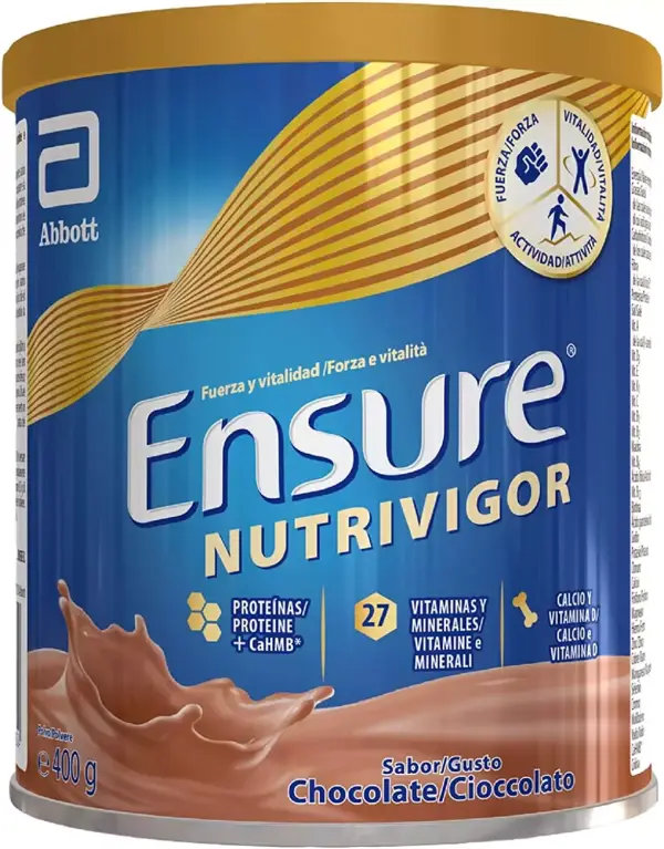 Complemento Alimenticio Ensure Nutrivigor con HMB, Proteínas, Vitaminas, Minerales y Calcio - Sabor Chocolate (400 g) Complemento Alimenticio Ensure Nutrivigor con HMB, Proteínas, Vitaminas, Minerales y Calcio - Sabor Chocolate (400 g)