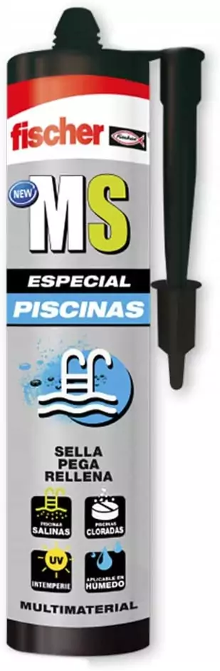 Sellador y adhesivo blanco para piscinas resistente al agua (290ml) Sellador y adhesivo blanco para piscinas resistente al agua (290ml)