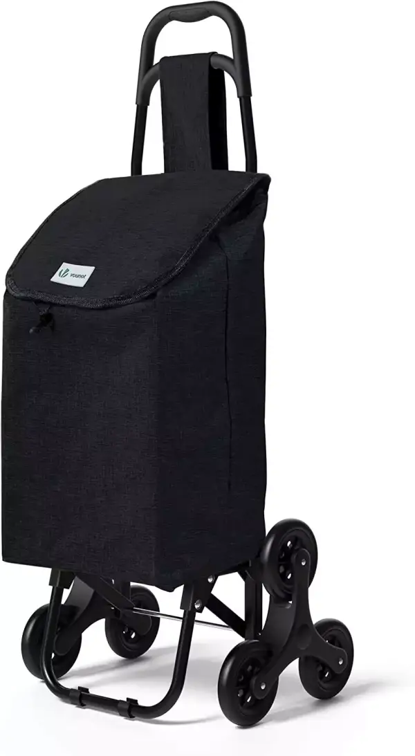 Carro de la Compra con Ruedas para Subir Escaleras, Plegable, Impermeable, 32 L, Negro Carro de la Compra con Ruedas para Subir Escaleras, Plegable, Impermeable, 32 L, Negro