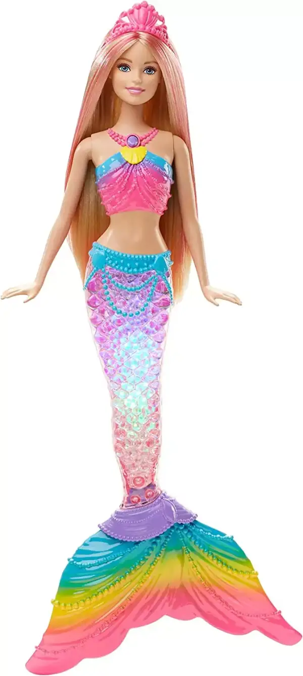 "Barbie Dreamtopia: Muñeca Sirena Luces de Arcoíris para Niños y Niñas de 3-9 años (Mattel DHC40), Solo en Amazon." "Barbie Dreamtopia: Muñeca Sirena Luces de Arcoíris para Niños y Niñas de 3-9 años (Mattel DHC40), Solo en Amazon."