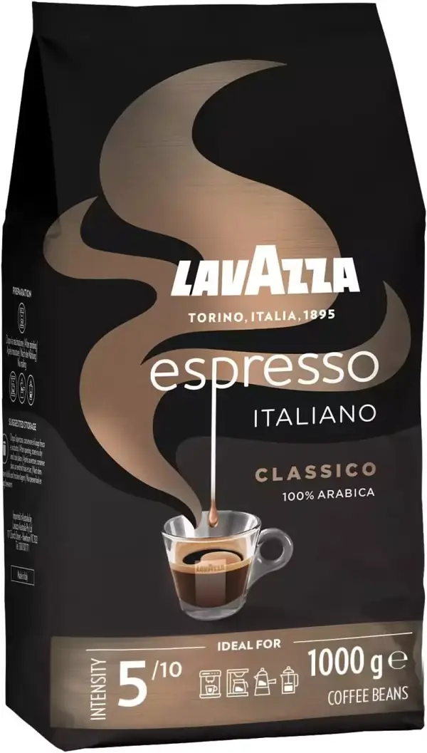 Café en Grano Lavazza Espresso Italiano Classico 100% Arábica, Intensidad 5, 1 kg. Café en Grano Lavazza Espresso Italiano Classico 100% Arábica, Intensidad 5, 1 kg.