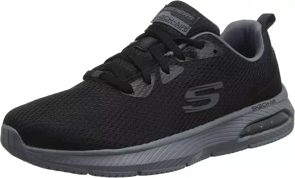 Zapatillas Skechers DYNA-AIR para hombre, negras con detalles de carbón, talla 43 EU. Zapatillas Skechers DYNA-AIR para hombre, negras con detalles de carbón, talla 43 EU.