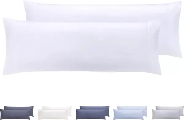 Juego de 2 fundas de almohada hipoalergénicas - 90x40 cm, blanco. Juego de 2 fundas de almohada hipoalergénicas - 90x40 cm, blanco.