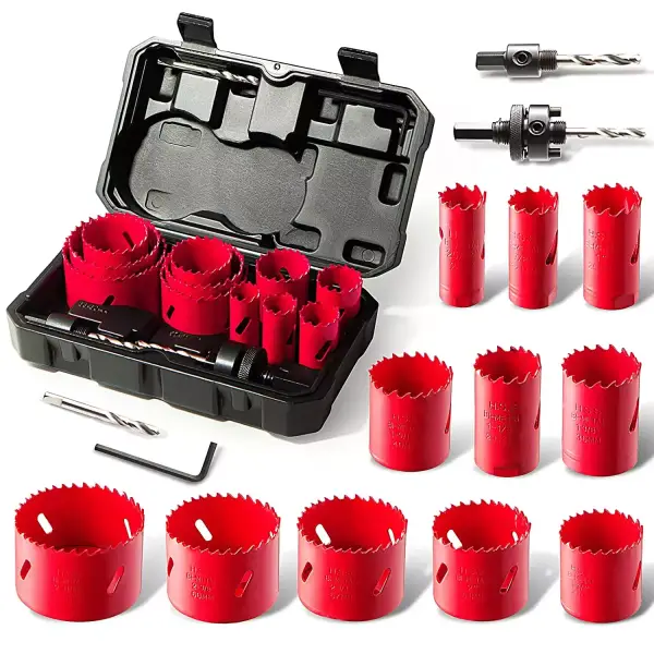 Juego Coroas Bi-Metal HYCHIKA, 17pcs, 11 discos: 19 mm - 68 mm. Para perforar aluminio, madera, PVC. Juego Coroas Bi-Metal HYCHIKA, 17pcs, 11 discos: 19 mm - 68 mm. Para perforar aluminio, madera, PVC.