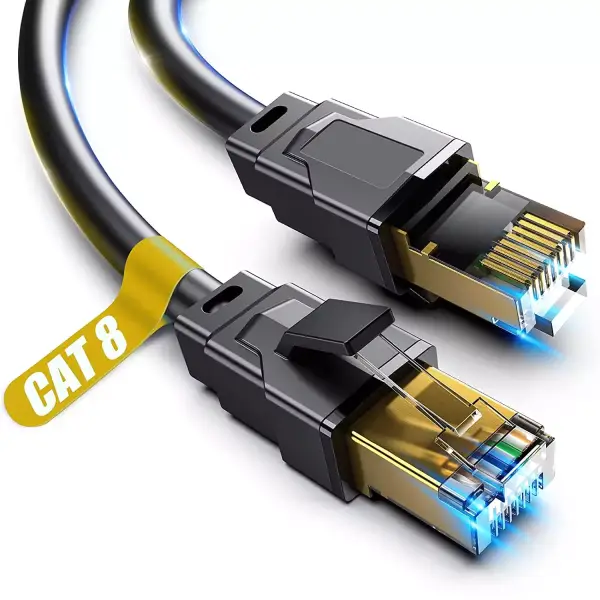 "Cable Ethernet Cat 8 profesional blindado para interior y exterior, 5M negro" "Cable Ethernet Cat 8 profesional blindado para interior y exterior, 5M negro"