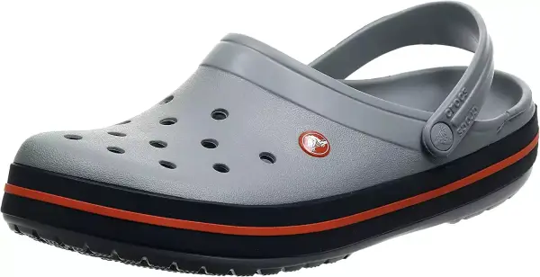 Zuecos unisex Crocs Crocband, gris claro/negro, talla 39/40 EU. Zuecos unisex Crocs Crocband, gris claro/negro, talla 39/40 EU.