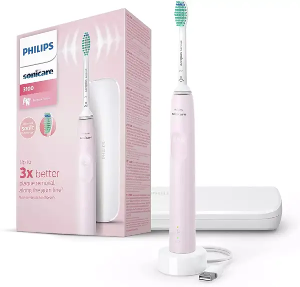 Cepillo eléctrico Sonicare serie 3100 con sensor de presión y sustitución BrushSync, rosa Cepillo eléctrico Sonicare serie 3100 con sensor de presión y sustitución BrushSync, rosa