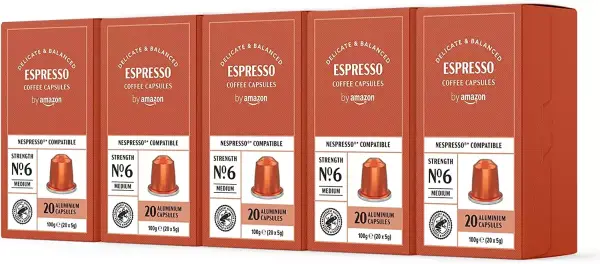 100 cápsulas Cápsulas de café Espresso Amazon (compatible Nespresso) 100 cápsulas Cápsulas de café Espresso Amazon (compatible Nespresso)