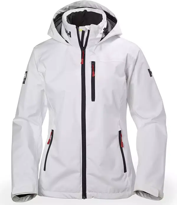 Chaqueta Helly Hansen Crew Hooded para mujer en blanco, XL, impermeable, cortavientos y transpirable con capucha. Chaqueta Helly Hansen Crew Hooded para mujer en blanco, XL, impermeable, cortavientos y transpirable con capucha.