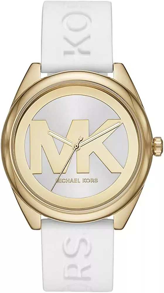 Reloj Michael Kors JANELLE para Mujer, 42 mm Tamaño de Caja, Movimiento Tres Manecillas, Correa Blanca Reloj Michael Kors JANELLE para Mujer, 42 mm Tamaño de Caja, Movimiento Tres Manecillas, Correa Blanca