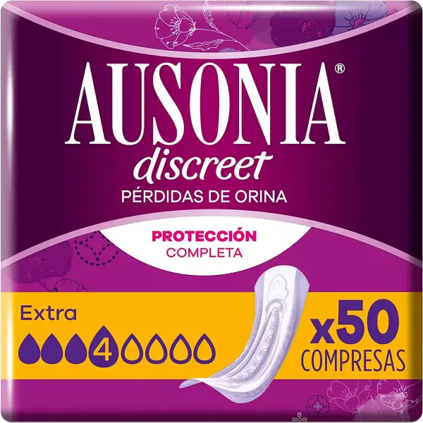 "Compresas Ausonia Discreet Extra para Mujer, 50 Unidades: Protección Completa e Imperceptible" "Compresas Ausonia Discreet Extra para Mujer, 50 Unidades: Protección Completa e Imperceptible"