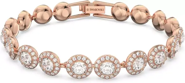 "Pulsera Angelic de Swarovski con Cristales Blancos y Baño Oro Rosa" "Pulsera Angelic de Swarovski con Cristales Blancos y Baño Oro Rosa"