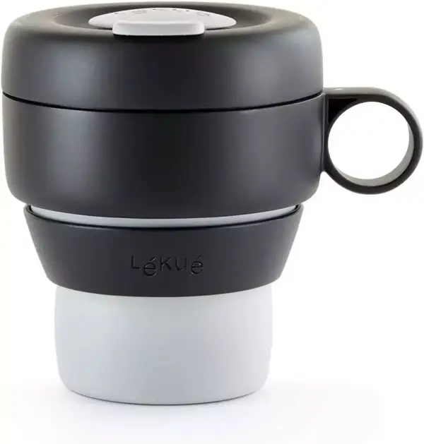 "Taza plegable reutilizable Lékué - Mug To Go, 100% hermética, 350 ml, Polipropileno, Gris" "Taza plegable reutilizable Lékué - Mug To Go, 100% hermética, 350 ml, Polipropileno, Gris"