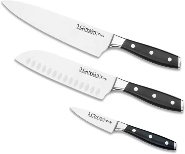 Set Cuchillos Cocina 3 Claveles 28007: 3 Piezas Acero Inoxidable Toledo. Set Cuchillos Cocina 3 Claveles 28007: 3 Piezas Acero Inoxidable Toledo.