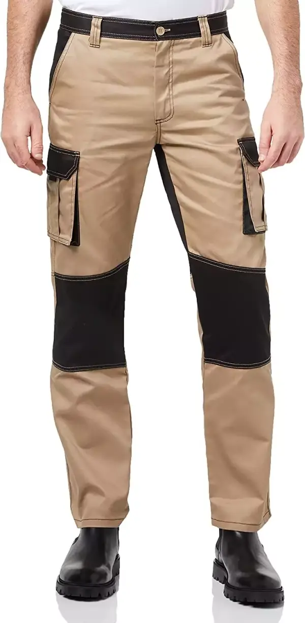 Pantalón Bicolor Multibolsillos Velilla 103020B, Beige Arena y Negro, Talla 42 Pantalón Bicolor Multibolsillos Velilla 103020B, Beige Arena y Negro, Talla 42