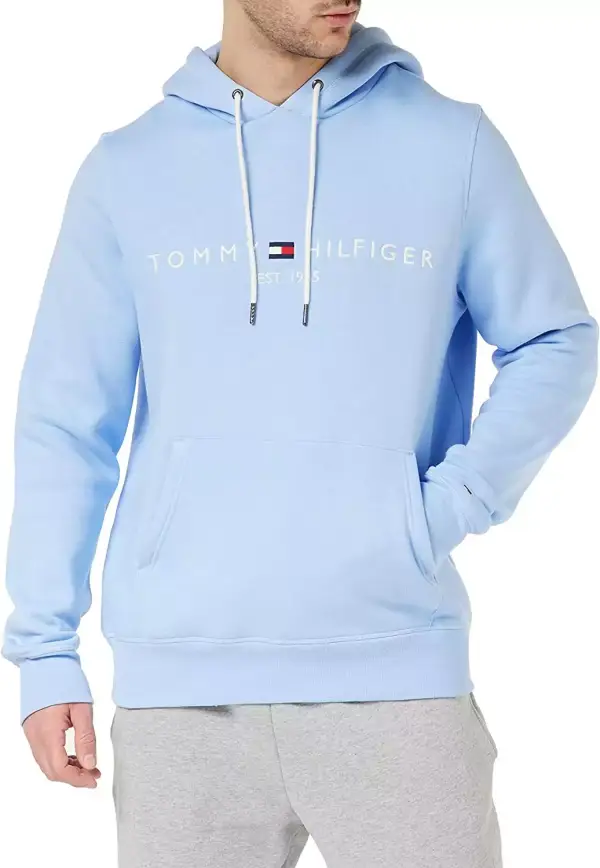 Tommy Hilfiger Logo Hoody, Hombre, Azul Vessel Tommy Hilfiger Logo Hoody, Hombre, Azul Vessel