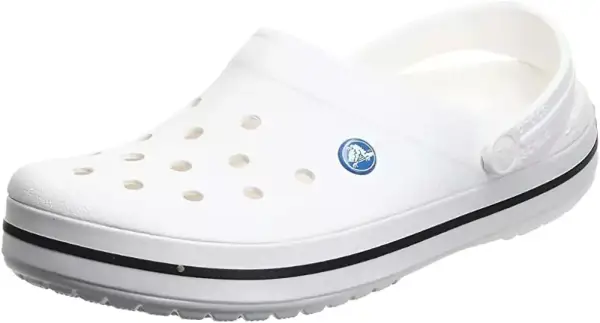Zuecos unisex Crocs Crocband blancos, talla 48/49 EU. Zuecos unisex Crocs Crocband blancos, talla 48/49 EU.