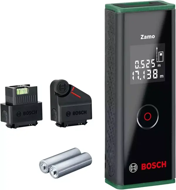 Bosch medidor láser Zamo con adaptador (medición precisa 20 m, 3.ª gen.) Bosch medidor láser Zamo con adaptador (medición precisa 20 m, 3.ª gen.)