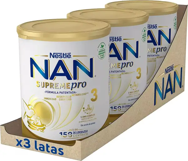 "Nestlé Nan Supreme pro3, Leche de Crecimiento en Polvo, 3 x 800g" "Nestlé Nan Supreme pro3, Leche de Crecimiento en Polvo, 3 x 800g"