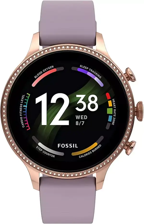 Smartwatch Fossil Gen 6 para Mujer con Alexa y Correa Morada - Oro Rosa Smartwatch Fossil Gen 6 para Mujer con Alexa y Correa Morada - Oro Rosa
