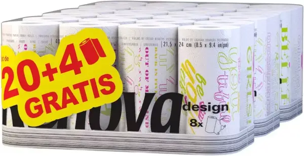 Rollos de Cocina Decorados Renova | 24 Unidades Rollos de Cocina Decorados Renova | 24 Unidades
