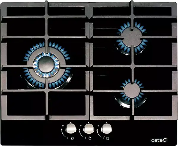 Cata - Encimera LCI 6021 BK, 3 Quemadores, Gas Natural, Ancho 58 cm, Negro. Cata - Encimera LCI 6021 BK, 3 Quemadores, Gas Natural, Ancho 58 cm, Negro.