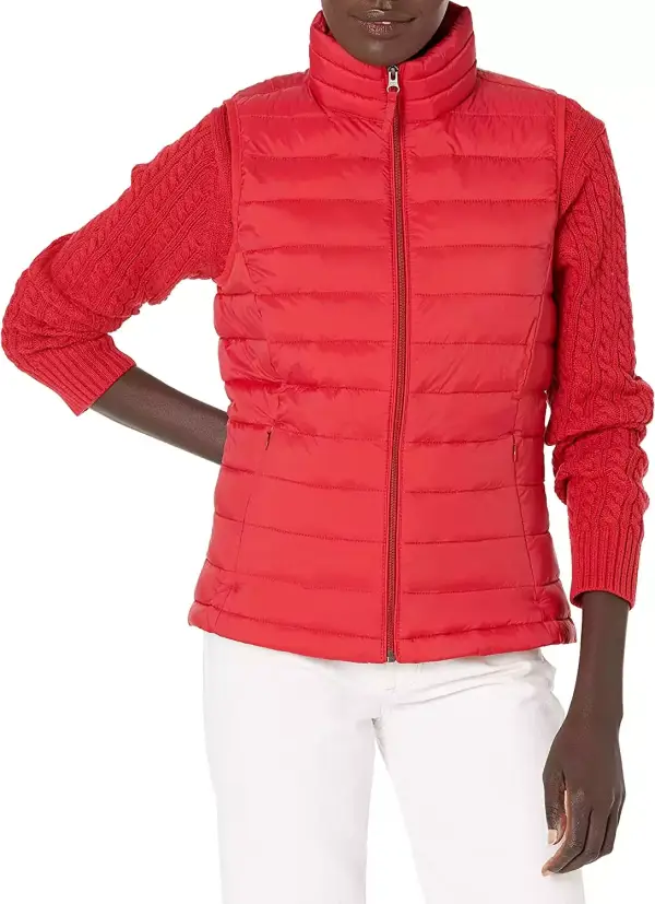 Chaleco Plumífero Plegable y Ligero resistente al agua, Rojo Mujer, Amazon Essentials. Chaleco Plumífero Plegable y Ligero resistente al agua, Rojo Mujer, Amazon Essentials.