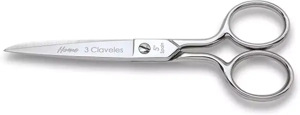 "Tijera de Costura 3 Claveles Home 5" Plata, para labores y manualidades" "Tijera de Costura 3 Claveles Home 5" Plata, para labores y manualidades"