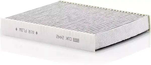 Filtro habitáculo con carbón activo para automóviles: MANN-FILTER CUK 2442. Filtro habitáculo con carbón activo para automóviles: MANN-FILTER CUK 2442.