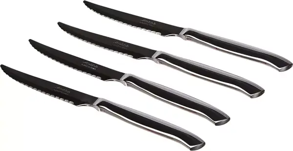 Juego de 4 Cuchillos de Mesa Arcos Serie Cuchillo Chuletero, Hoja Serrada, Acero Inoxidable, Plata. Juego de 4 Cuchillos de Mesa Arcos Serie Cuchillo Chuletero, Hoja Serrada, Acero Inoxidable, Plata.