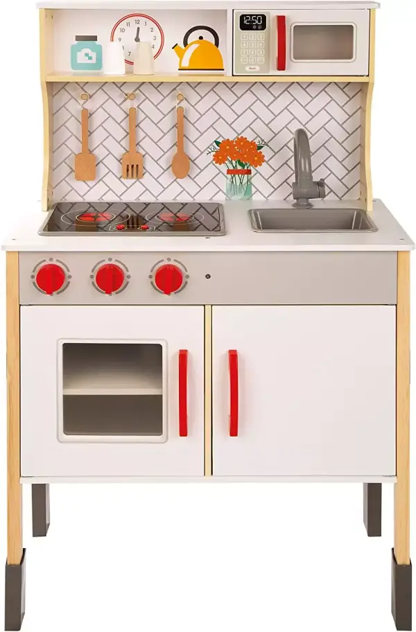 "Cocina de juguete WOOMAX con luz, sonido y vitrocerámica para niños y niñas" "Cocina de juguete WOOMAX con luz, sonido y vitrocerámica para niños y niñas"